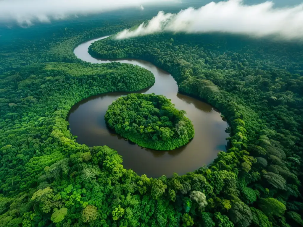 Vista aérea impactante de la exuberante selva amazónica, resaltando su belleza y la urgencia de acciones para contener la deforestación