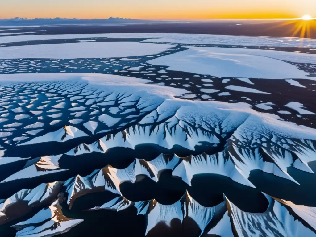 Vista aérea impresionante del permafrost congelado, resaltando su importancia ecológica