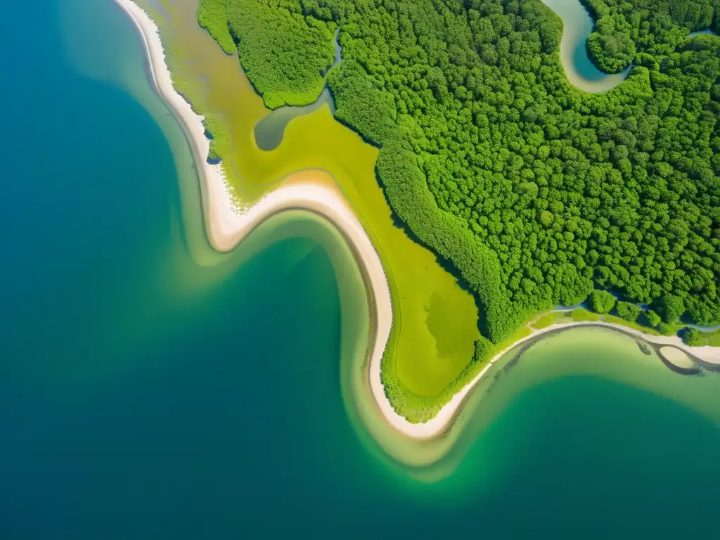 Vista aérea impresionante de un extenso estuario, vital para la importancia de los estuarios marinos