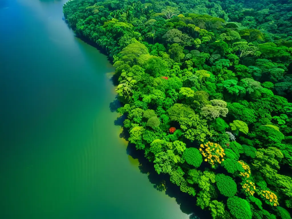 Vista aérea impresionante de exuberante selva tropical, vital para becas gestión ecosistemas cambio climático