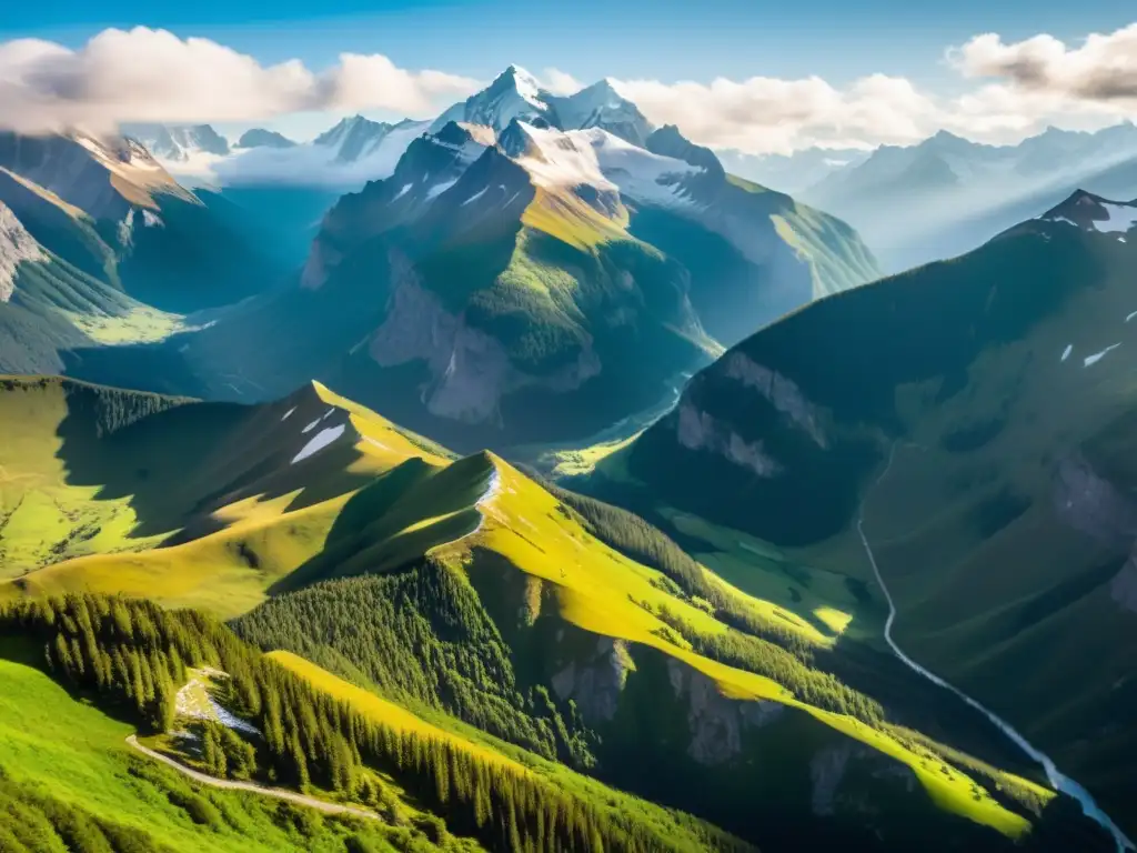 Vista aérea impresionante de majestuosa cordillera nevada, resaltando la importancia de la conservación grandes mamíferos ecosistemas montaña