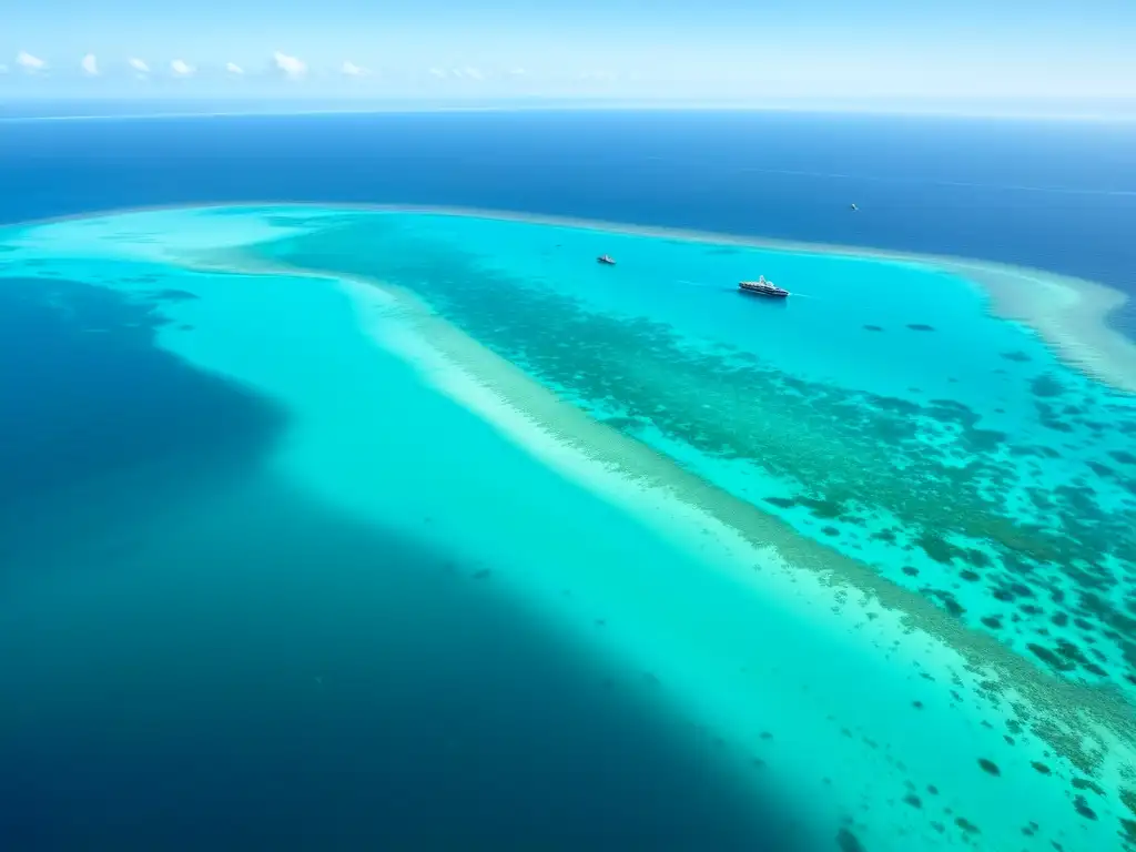 Vista aérea impresionante de un océano turquesa salpicado de islas verdes