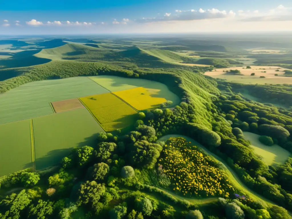 Vista aérea impresionante de un paisaje exuberante y restaurado, con técnicas restauración ecológica prometedoras