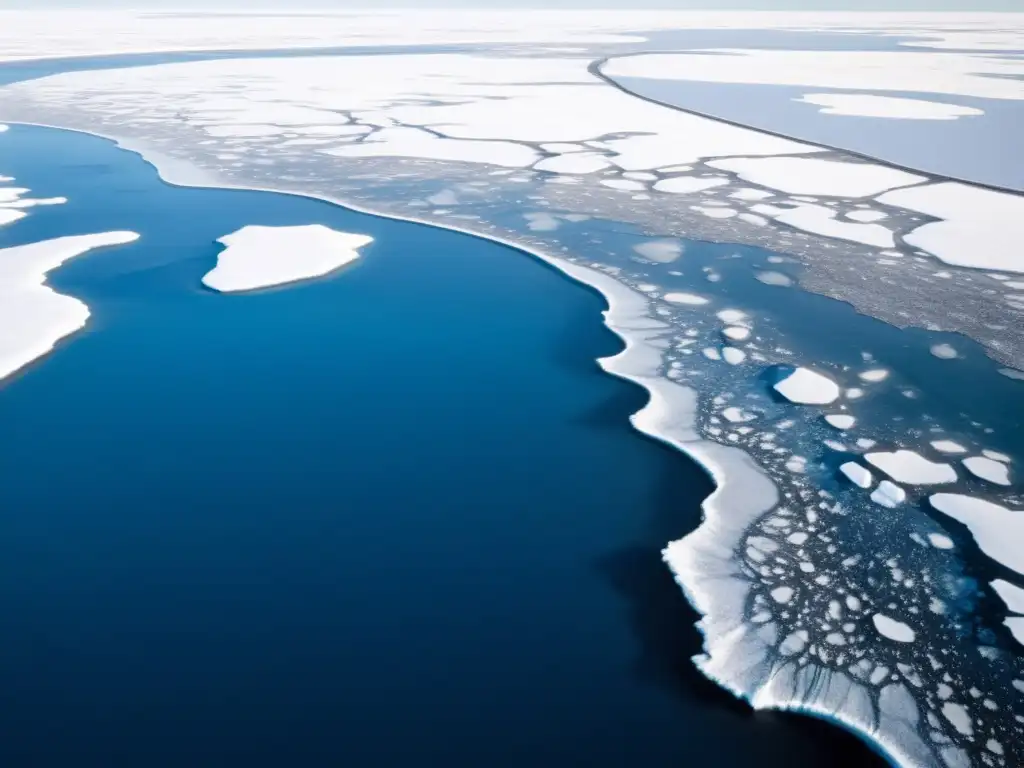 Vista aérea de la tundra ártica con impacto del deshielo permafrost en ecosistemas árticos