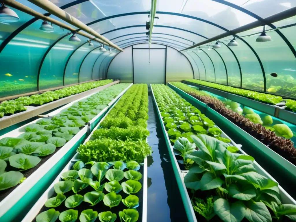 Acuaponía: Ecosistema submarino floreciente Vista fascinante de una granja de acuaponía en ecosistemas acuáticos, con vida marina diversa y un sistema agrícola simbiótico bajo el agua