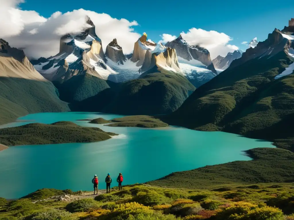 Vista impactante de la Patagonia, resaltando la moda sostenible en armonía con la naturaleza