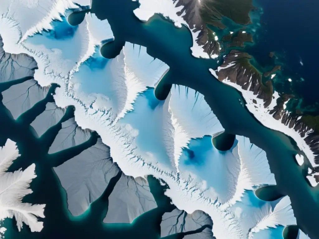 Vista impresionante de glaciares derretidos en el Ártico, revelando la fragilidad del ecosistema polar y los desafíos de la modelización climática