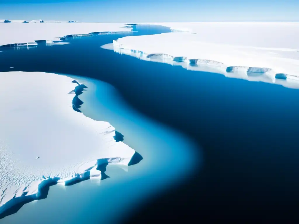 Vista impresionante del paisaje antártico con lagos subglaciales, revelando la vida microbiana en lagos subglaciales