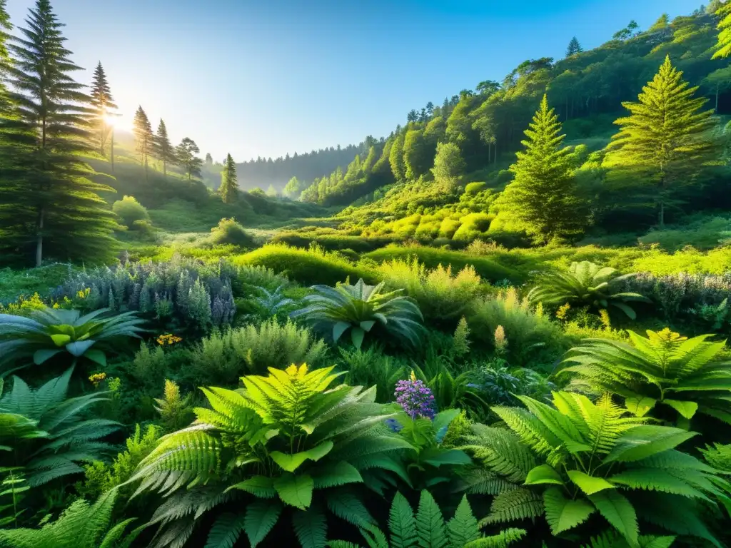 Vista impresionante de plantas pioneras recuperando un ecosistema perturbado, mostrando su belleza y vitalidad