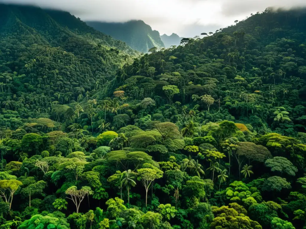 Vista impresionante de la selva exuberante en Papúa, con una variedad de flora y fauna