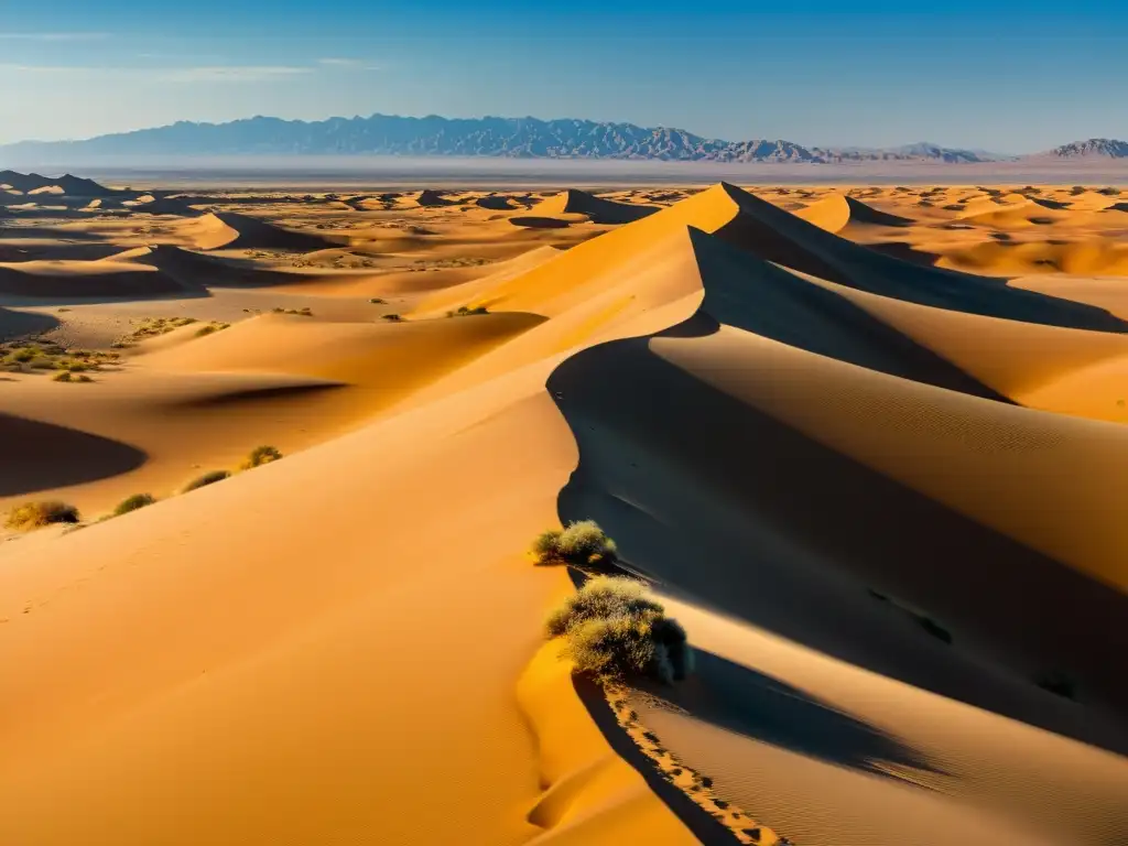 Vista panorámica del árido desierto con plantas adaptadas a la vida extrema