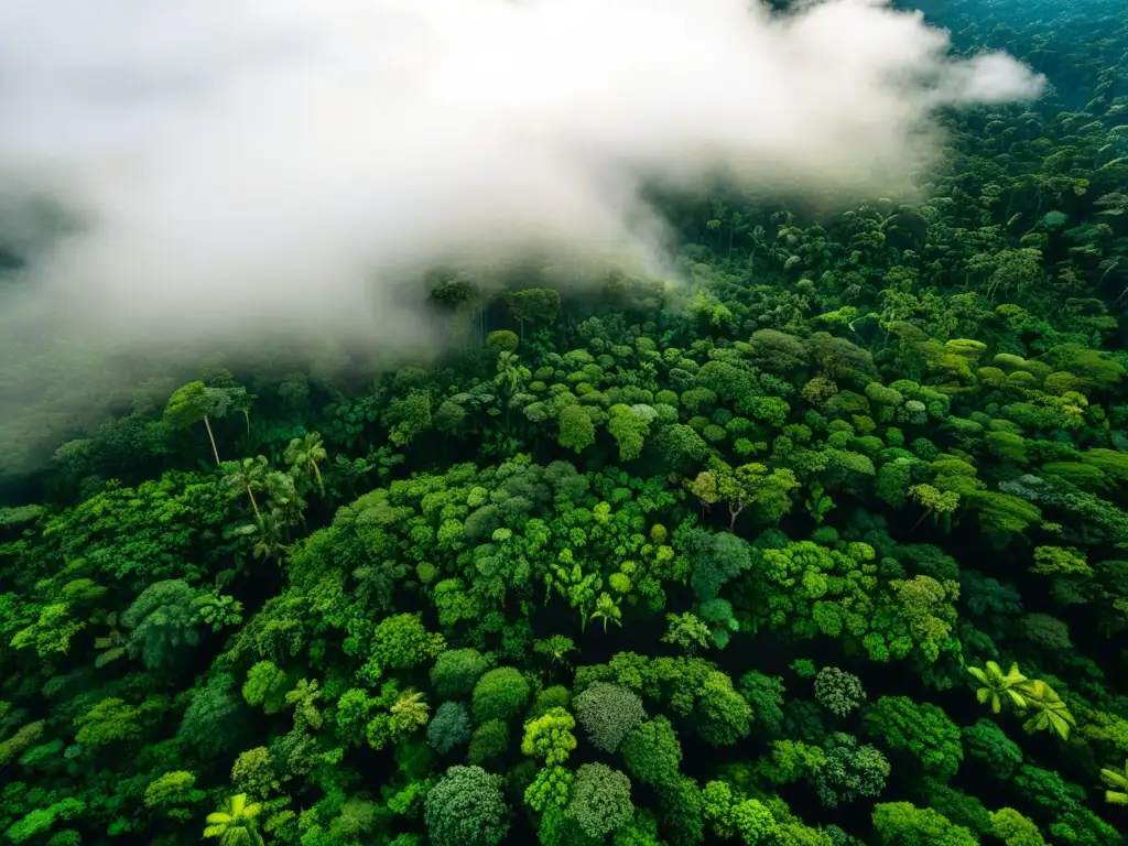 Vital convivencia entre especies en exuberante selva amazónica, donde flora y fauna colaboran en un ecosistema vibrante