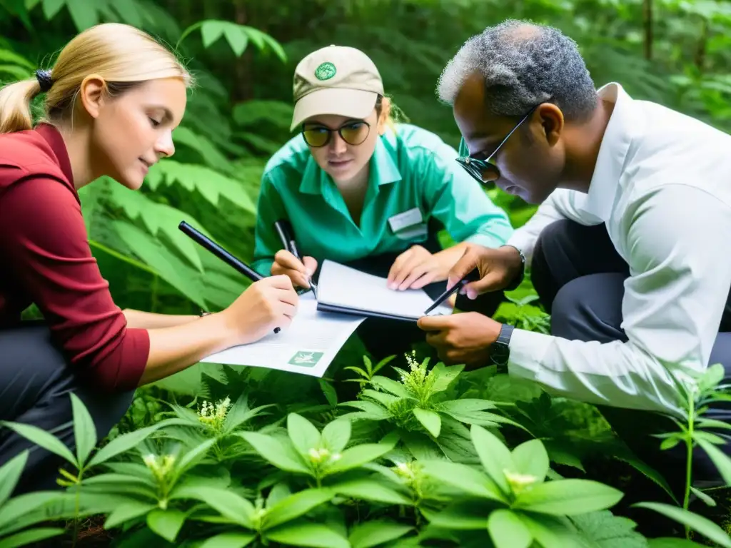 Voluntarios realizan el monitoreo de especies invasoras en ecosistemas, detallando meticulosamente la flora